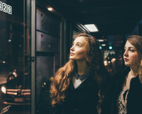 Two women friends together outdoor